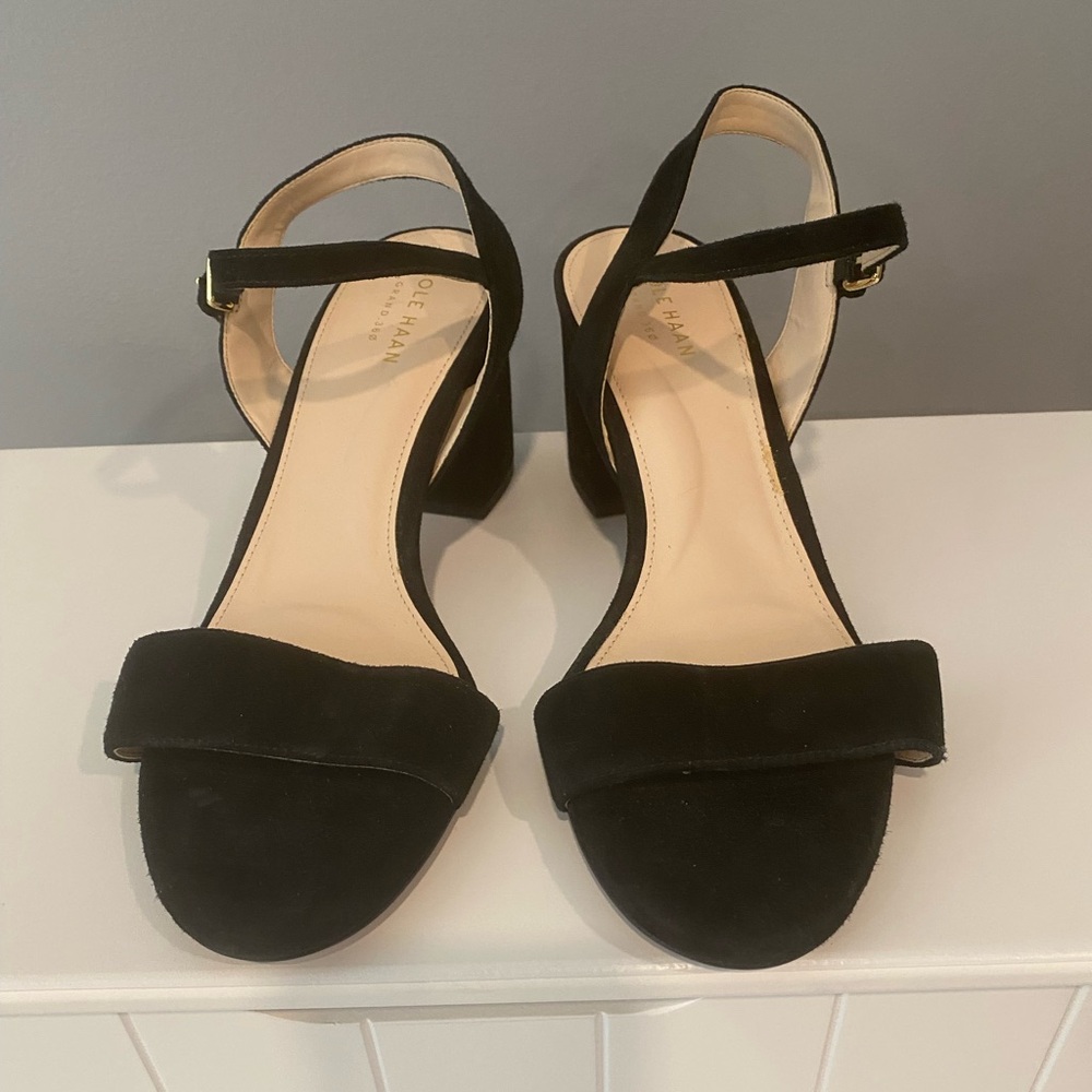 Cole Haan Black Suede Sandals - NWOT